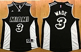 Miami Heat #3 Dwyane Wade Black White Stitched NBA Jersey,baseball caps,new era cap wholesale,wholesale hats